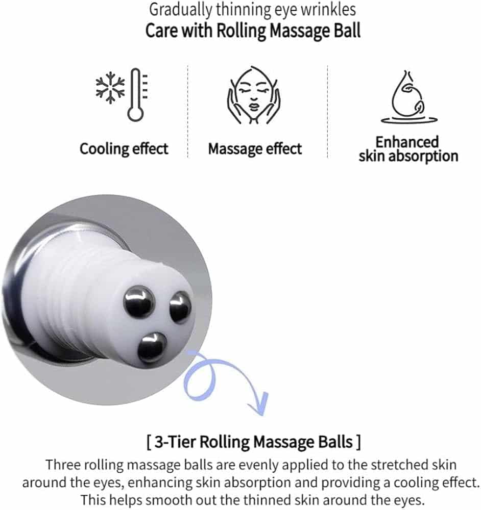 3W Clinic Snail Peptide eye serum golden bottle positioned beside its matching white and gold box. - thumbnail