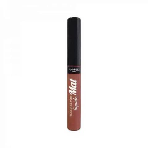Anafeli Paris Liquid Matte Lipstick 10 in two upright, sleek, black tubes on a clean background.