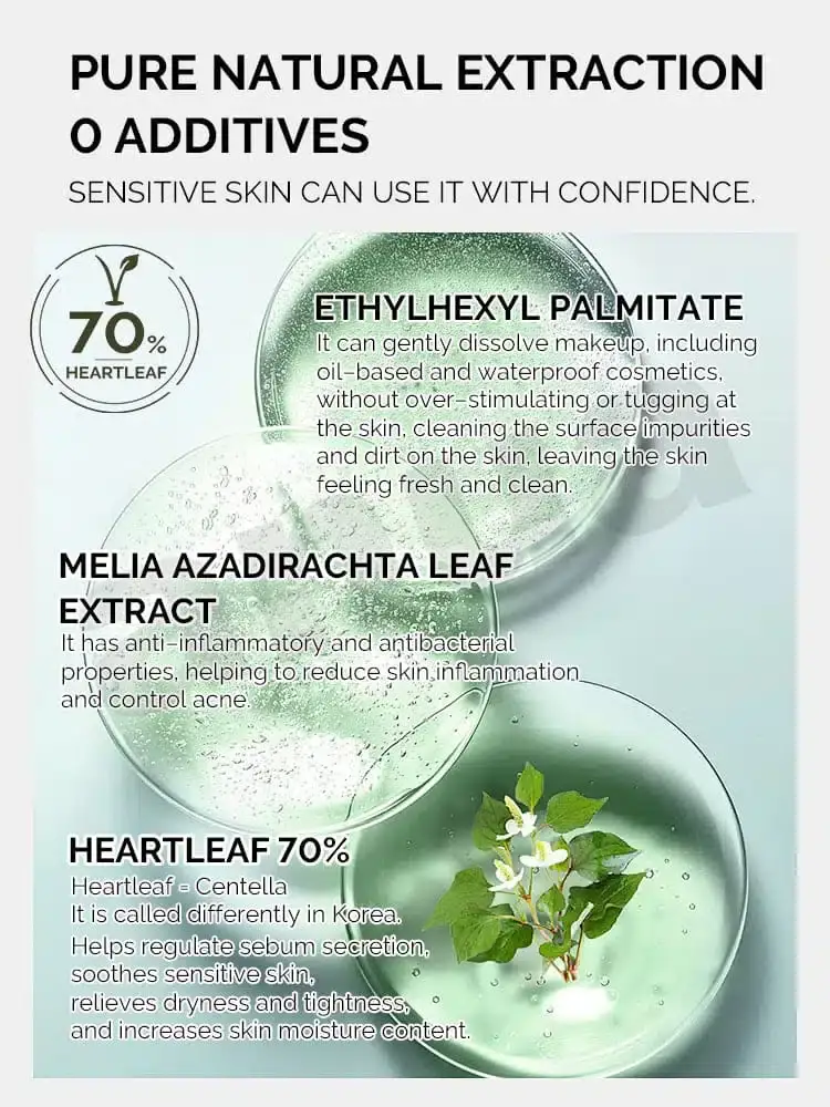 Close-up of Anua Heartleaf Cleansing Oil product being gently dispensed onto a hand. - thumbnail