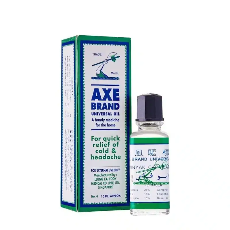 AXE Brand Universal Oil 10ml in light green cardboard packaging for instant pain relief. - thumbnail