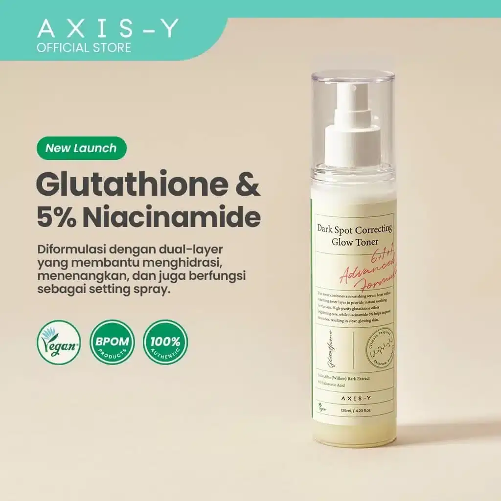 Axis-y Dark Spot Correcting Glow Toner 125ml bottle displayed with its white and green retail box. - thumbnail