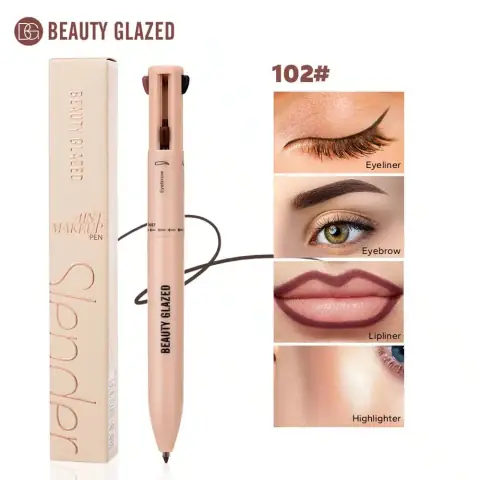 Beauty Glazed 4 in 1 multifunctional makeup pencil displaying all four retractable color tips.