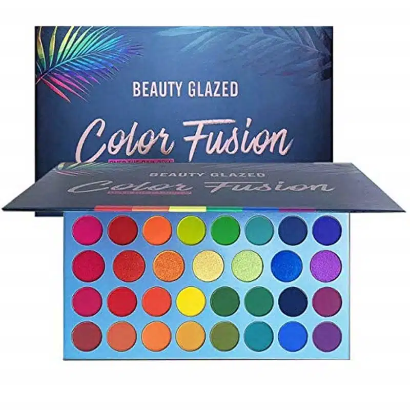 Beauty Glazed Color Fusion eyeshadow palette, closed, showcasing its vibrant iridescent packaging design. - thumbnail