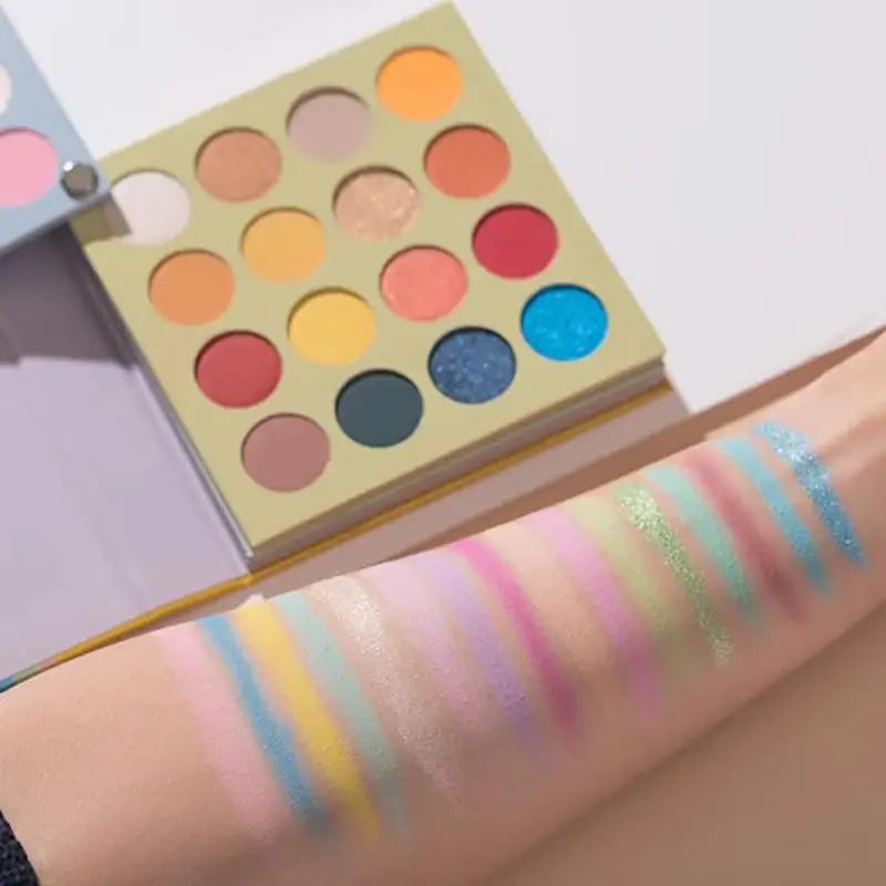 Diagonal view of the open Beauty Glazed 64-color eyeshadow palette, showcasing all vibrant shades. - thumbnail