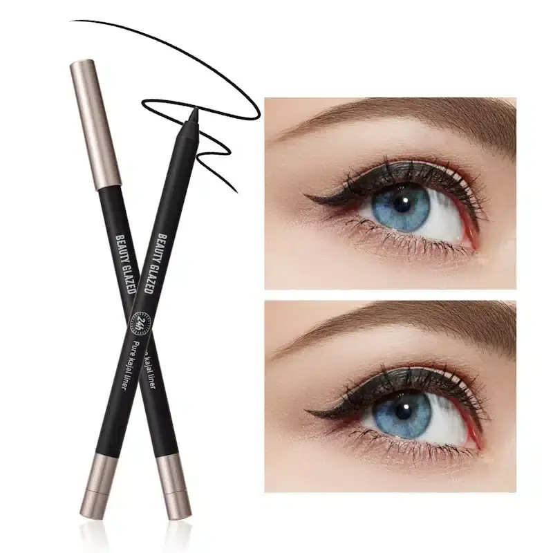 Beauty Glazed Kajal Pure Liner, cap off, revealing the precise black application tip. - thumbnail