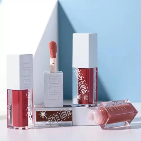 Beauty Glazed Cool Chillz lip oil in a clear tube, showcasing its glossy finish.