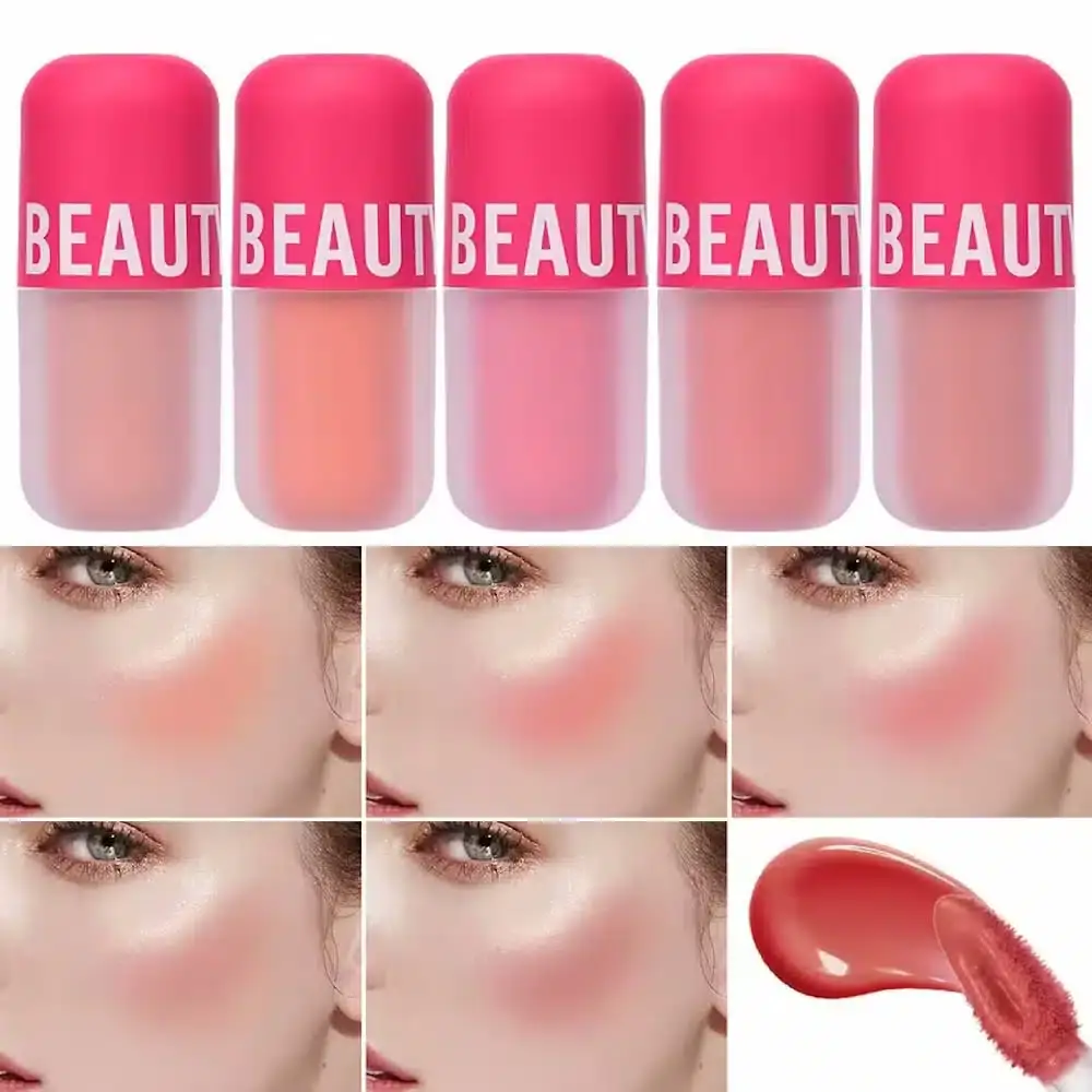 Two Beauty Glazed Liquid Blush Joy 104 tubes, one upright, one lying down. - thumbnail