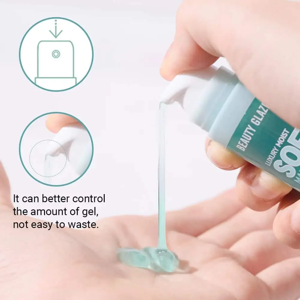 Close-up of creamy white Beauty Glazed Luxury Moist Soft Primer texture with finger. - thumbnail