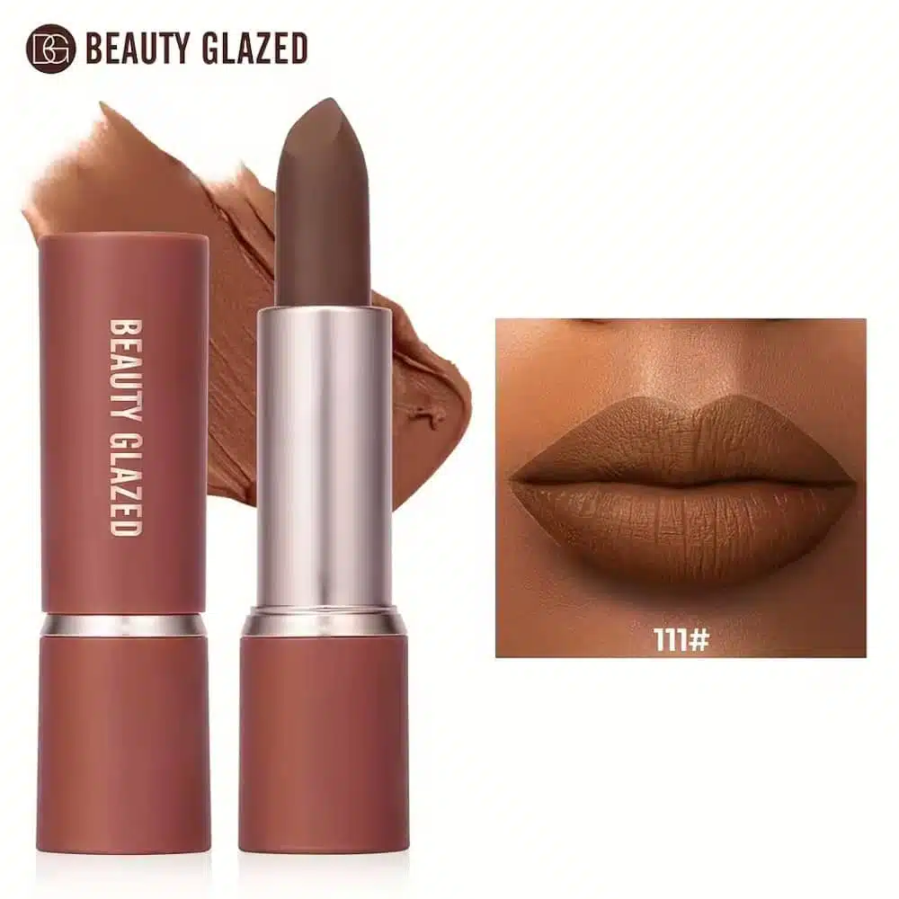 Beauty Glazed Modern Matte Lipstick 111 in sleek black and gold packaging, full view. - thumbnail