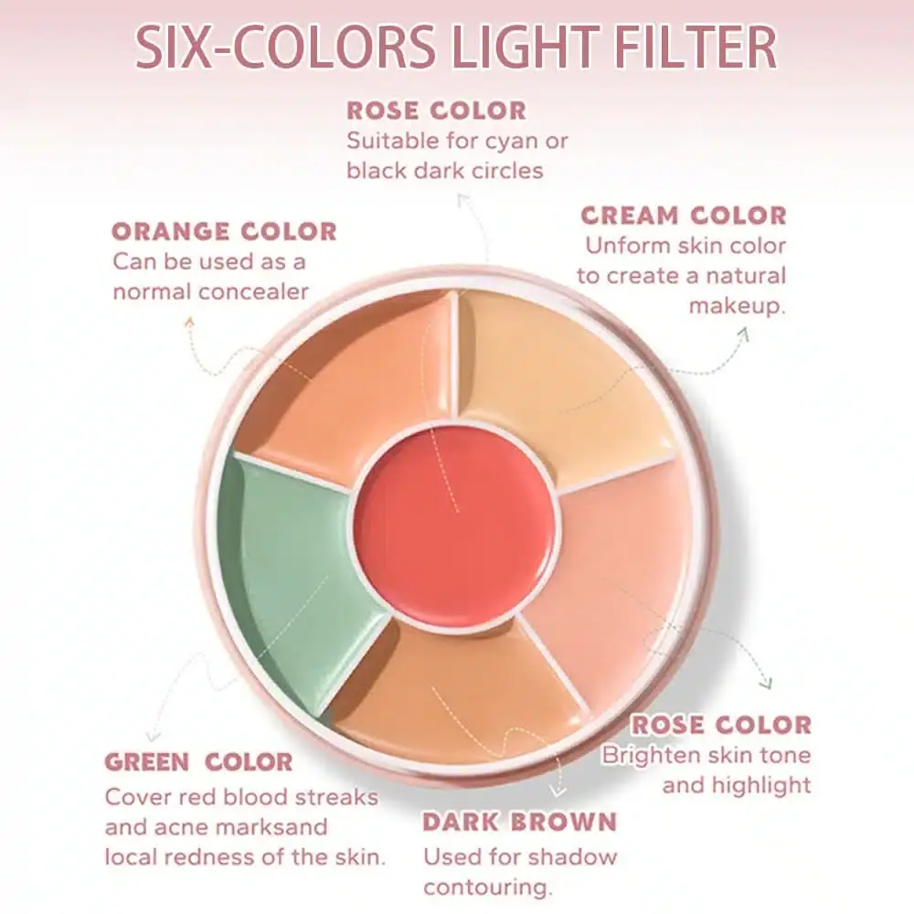 Beauty Glazed Soft Phantom 6 color concealer palette compact held in hand for scale. - thumbnail