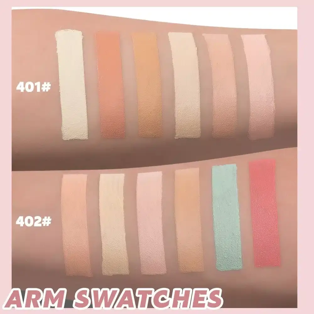 Hand's finger gently touching a pan in the Beauty Glazed 6 color concealer palette. - thumbnail