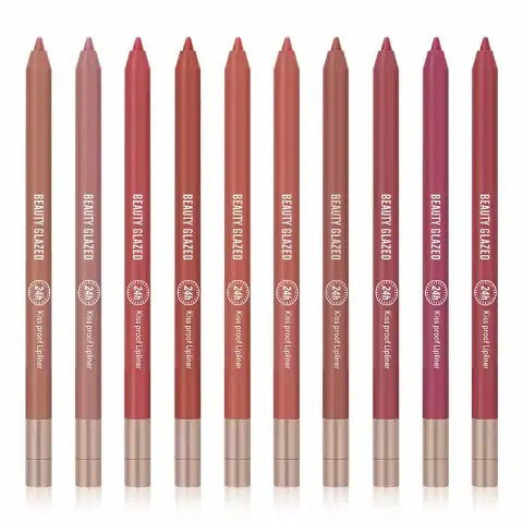 Beauty Glazed 18 shade waterproof lip liner set in its black branded retail box.