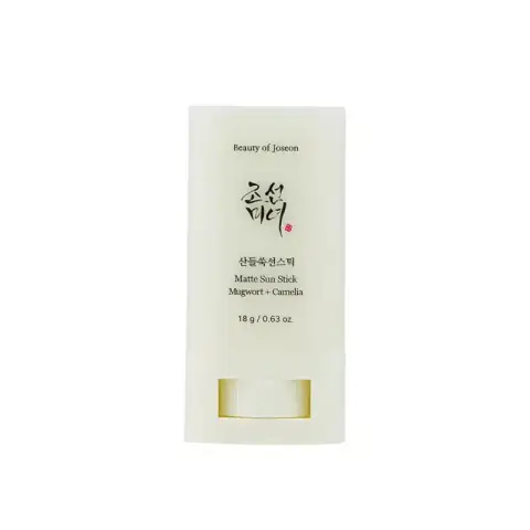 Beauty Of Joseon Matte Sun Stick SPF 50+ PA++++, full cylindrical beige packaging upright.