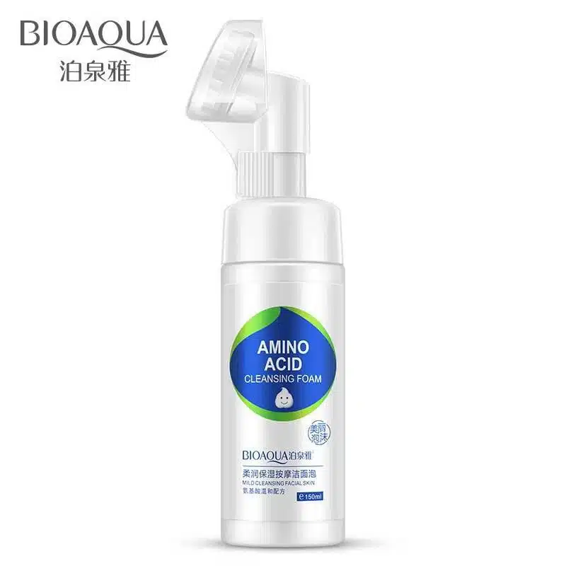Bioaqua Amino Acid Foam Cleansing in a white tube with light blue cap, standing upright. - thumbnail