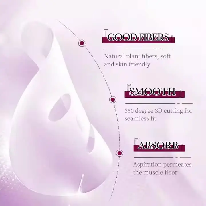 Back of Bioaqua Grape Seed Antioxidant Hydrating Facial Sheet Mask sachet with product details. - thumbnail