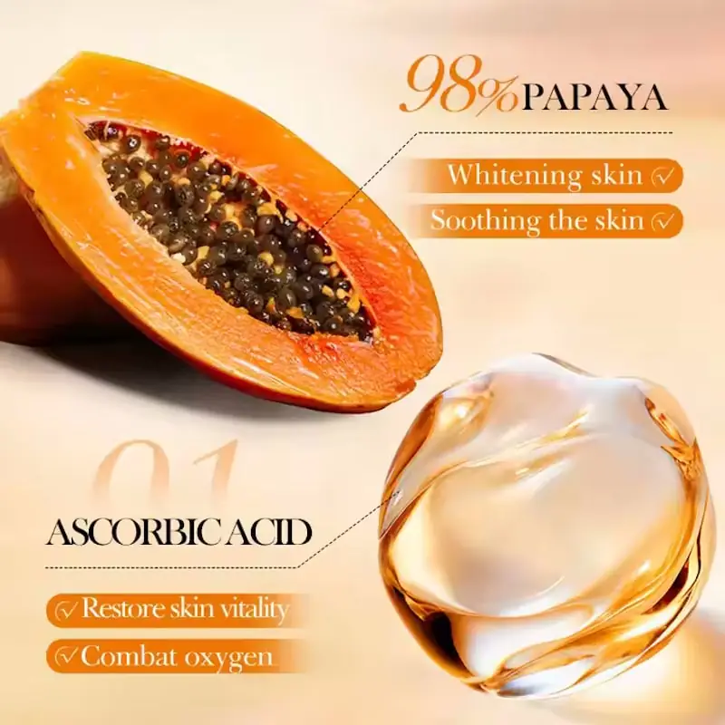 Close-up of Bioaqua Pawpaw Papaya Vitamin C Face Cream with a finger scooping its yellow texture. - thumbnail