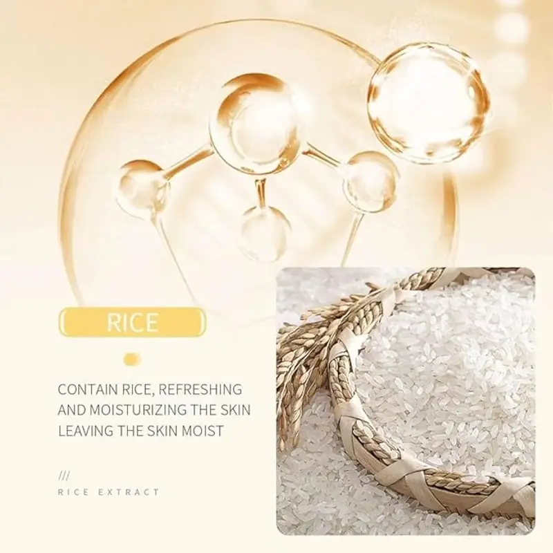 A pearl-sized swatch of white Bioaqua Rice Raw Pulp Cleanser applied on a fingertip. - thumbnail
