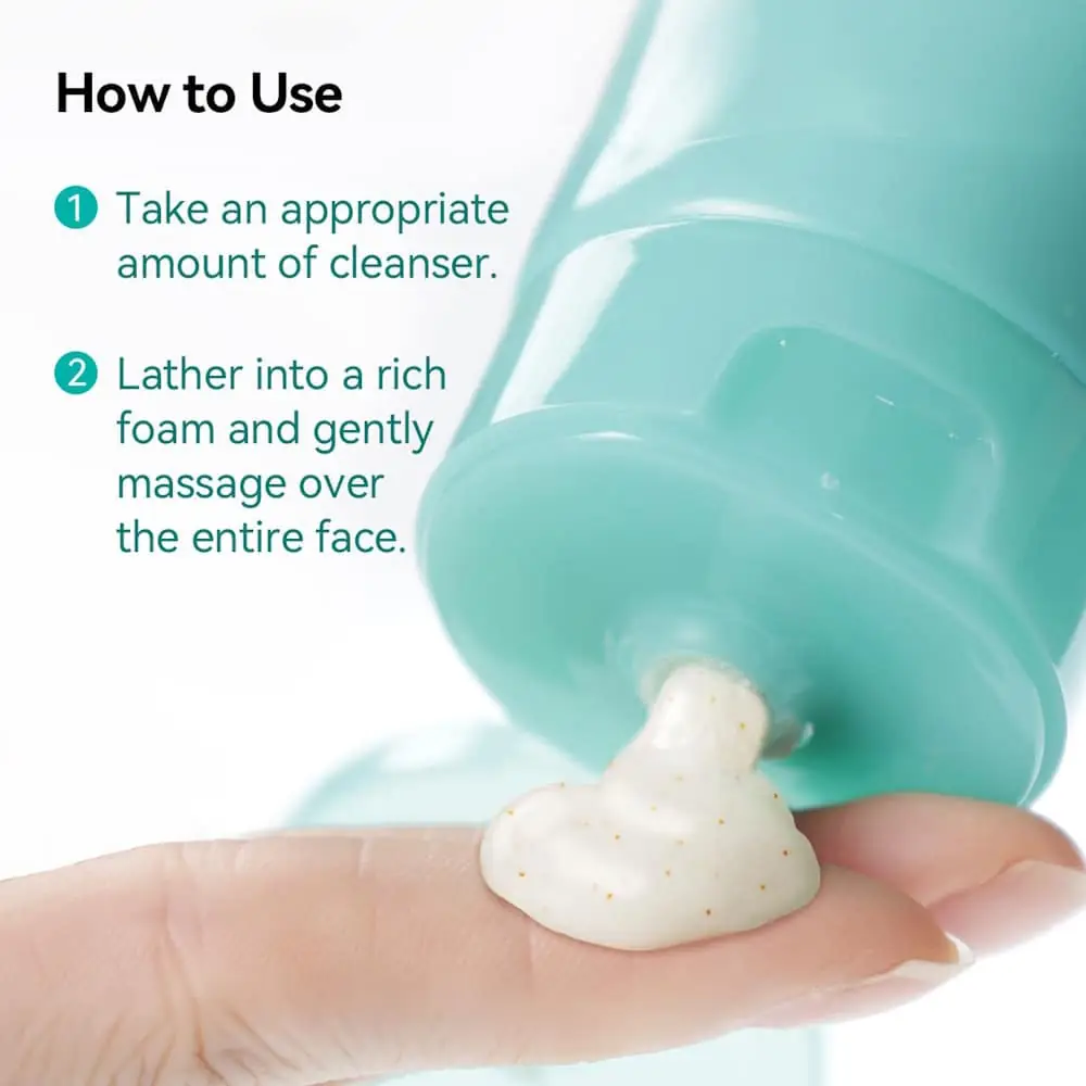 Breylee Acne Care Cleanser lathered into a rich white foam, demonstrating its cleansing texture. - thumbnail