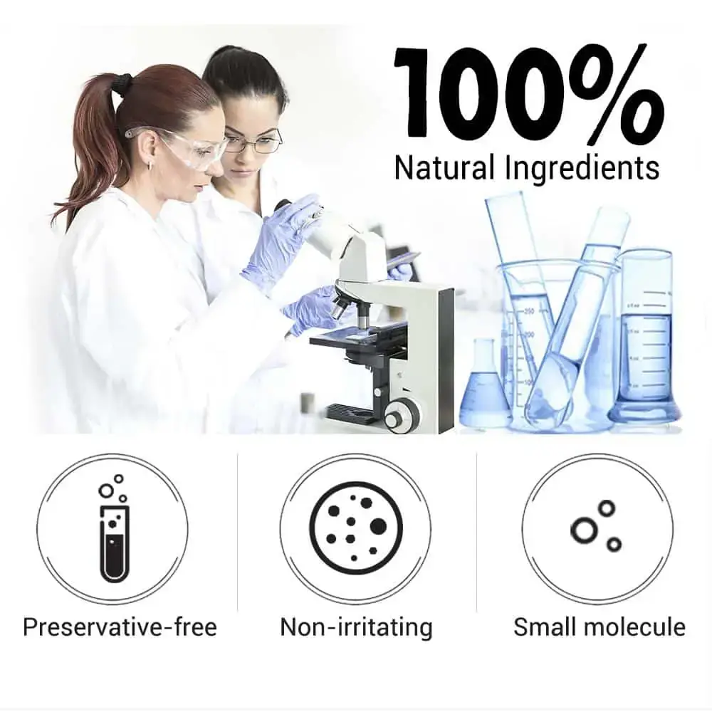 Breylee Hyaluronic Acid Serum bottle and its blue-white box displaying ingredient list. - thumbnail