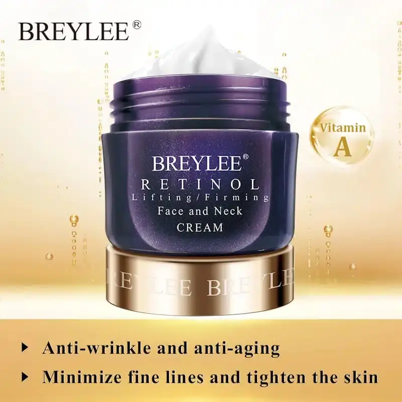 Open Breylee Retinol Face Cream jar revealing the smooth white cream inside. - thumbnail