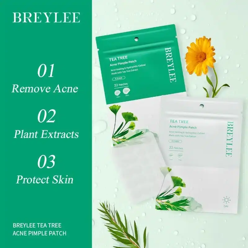 Close-up of Breylee clear round hydrocolloid acne pimple patches on blister sheets. - thumbnail