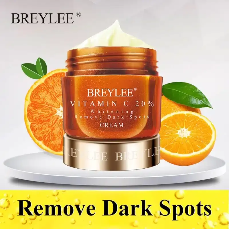 Breylee Vitamin C Whitening Facial Cream jar open, showing the white inner protective lid. - thumbnail