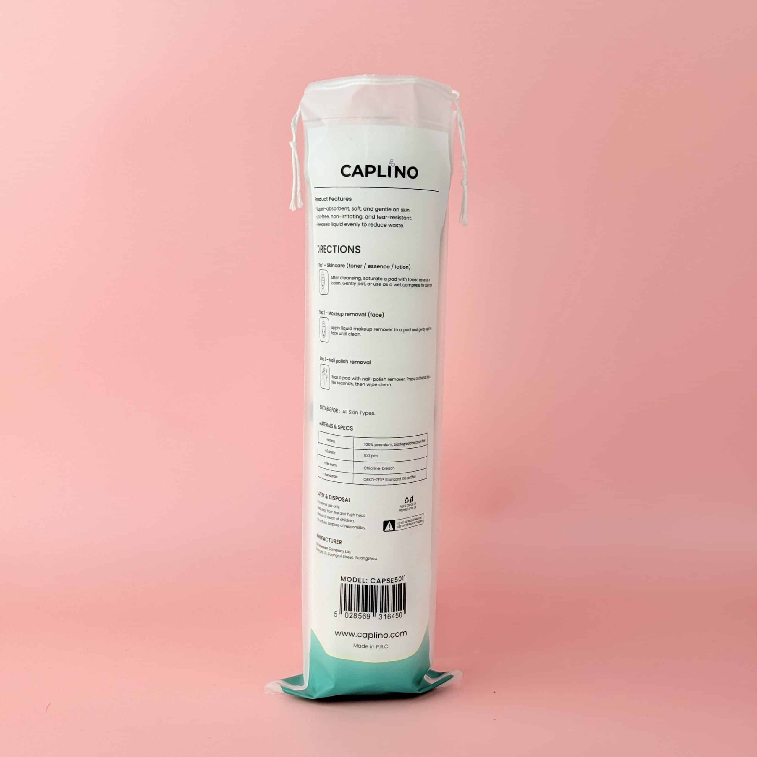 Extreme close-up of a Caplino cotton pad surface, highlighting soft, lint-free texture. - thumbnail