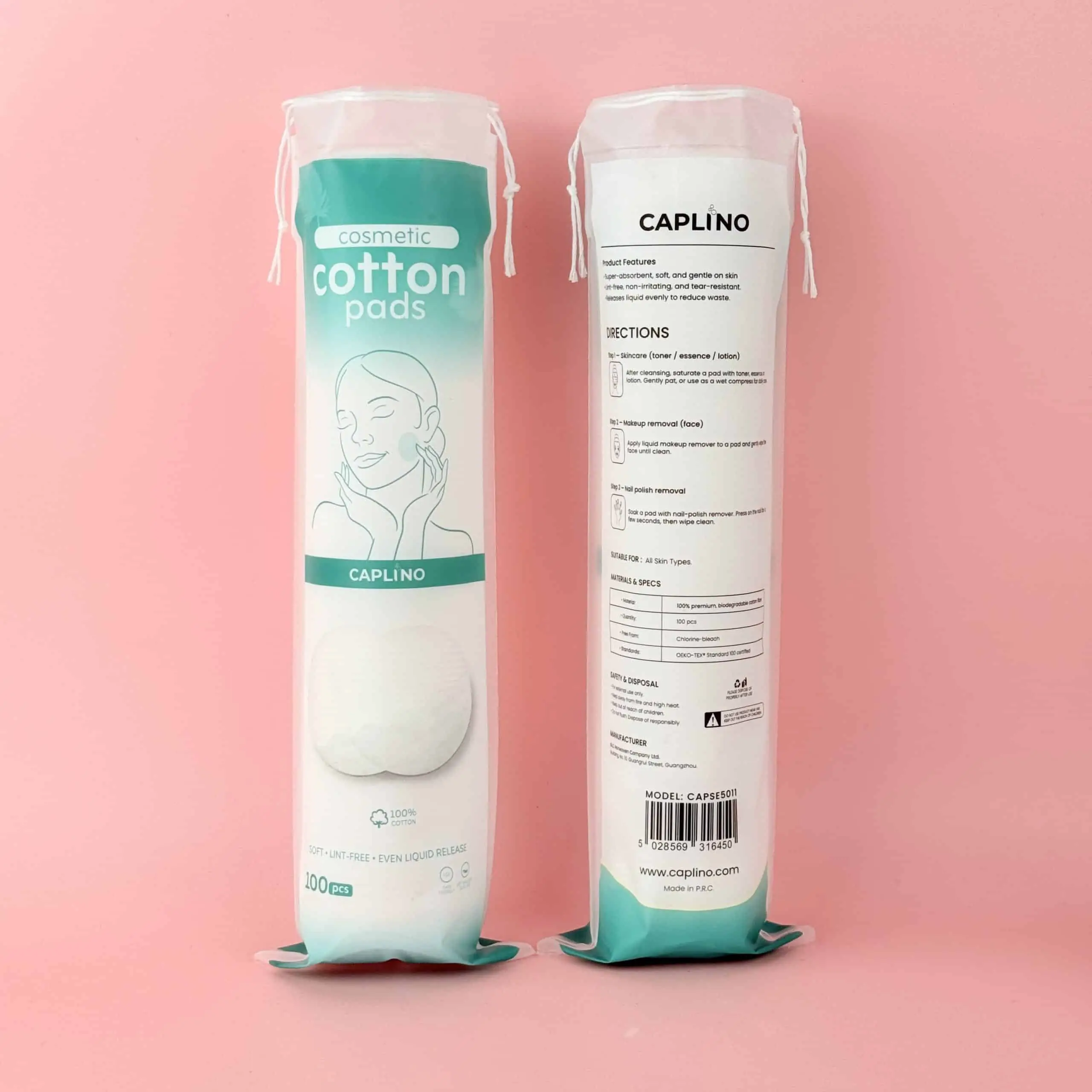A single Caplino pure cotton pad fanned out, showcasing its softness and flexibility. - thumbnail