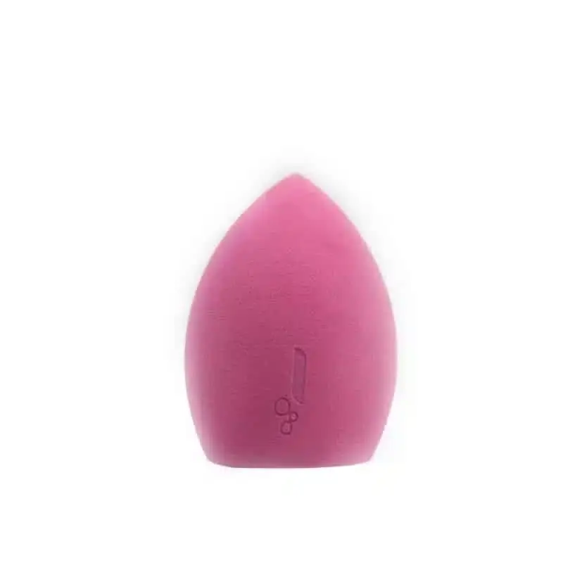 Caplino deep magenta makeup sponges showing dry and damp expanded states side-by-side. - thumbnail