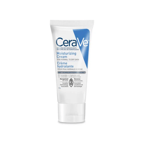 White CeraVe Moisturizing Cream 57g tub, front view, with iconic blue cap and label.