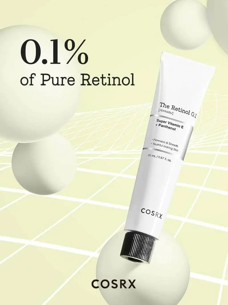 Cosrx The Retinol 0.1 Cream tube, orange cap unscrewed, revealing applicator opening. - thumbnail