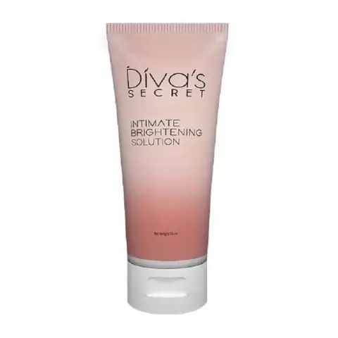 Divas Secret Intimate Brightening Solution 50ml in a white tube with a pink cap.