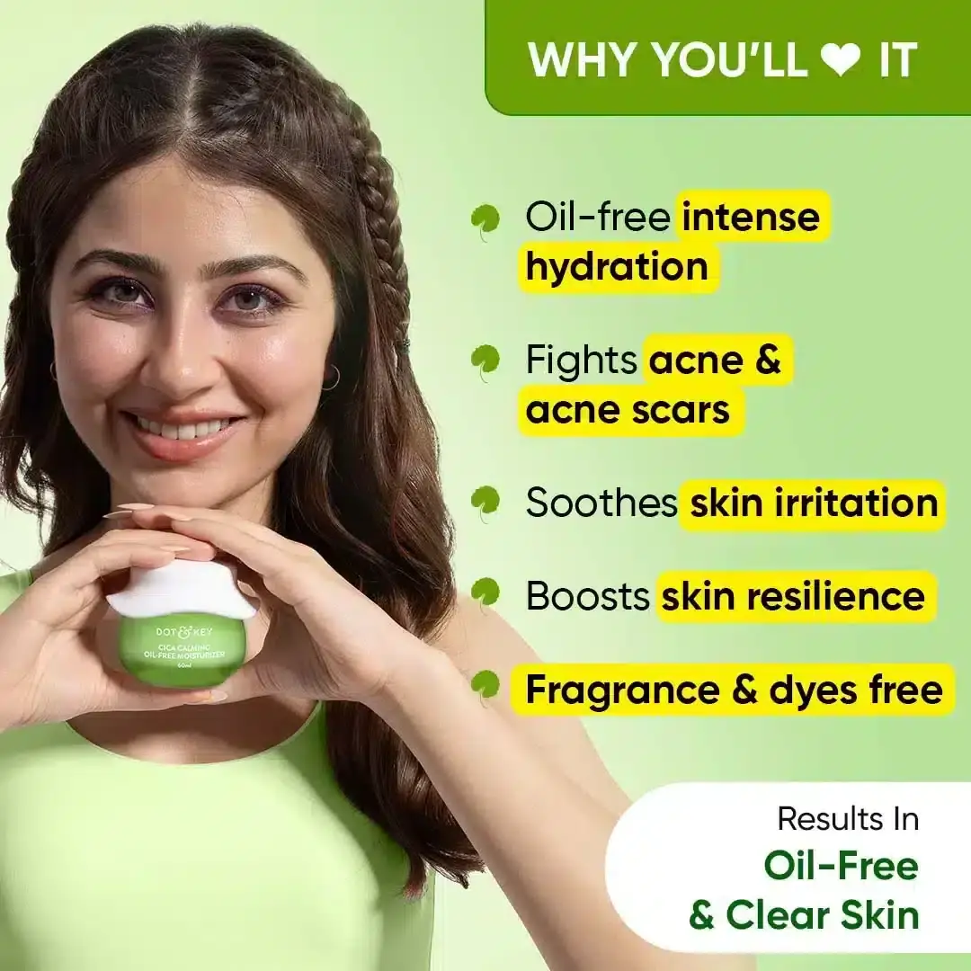 Dot & Key Cica Calming Moisturizer applied on fingertip, ready for skincare routine. - thumbnail