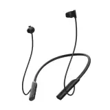 Clean flat lay of modern black and silver Electronics: smartphone, smartwatch, earbuds, mouse, cables.