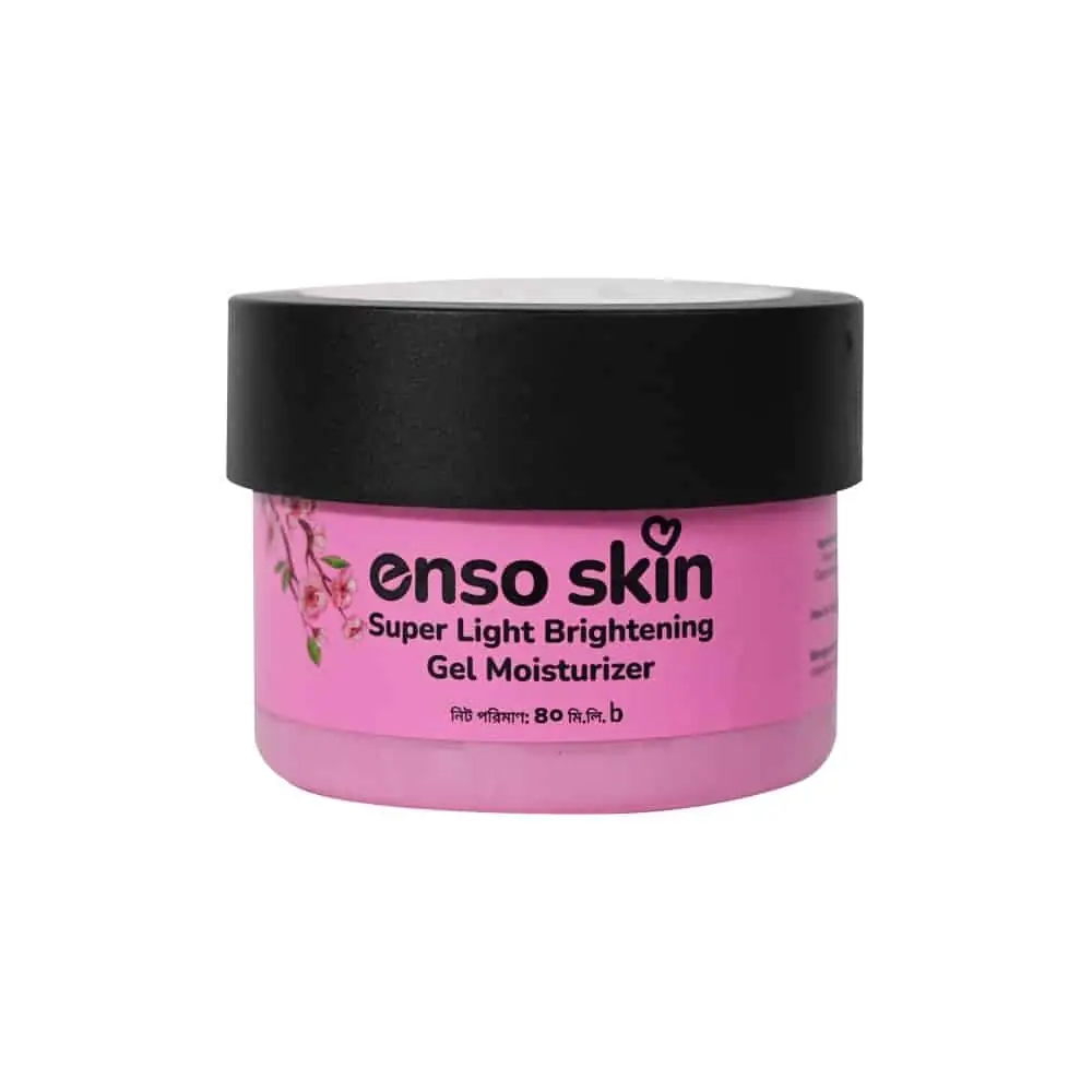Open Enso Brightening Gel Moisturizer 40ml jar, revealing light, refreshing gel texture inside. - thumbnail