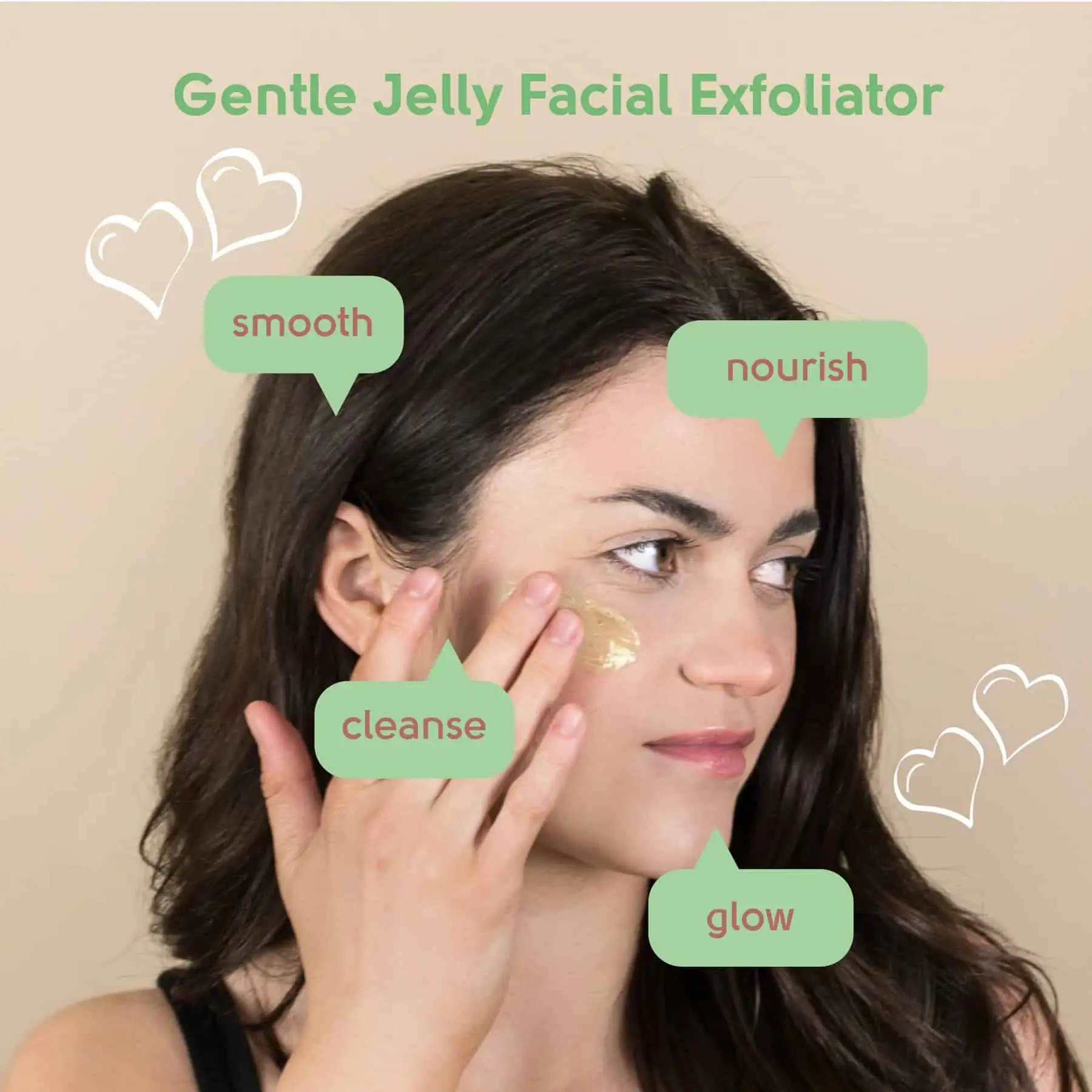 Face Facts Coconut Facial Scrub 60ML tube, back view, showing product information and barcode. - thumbnail