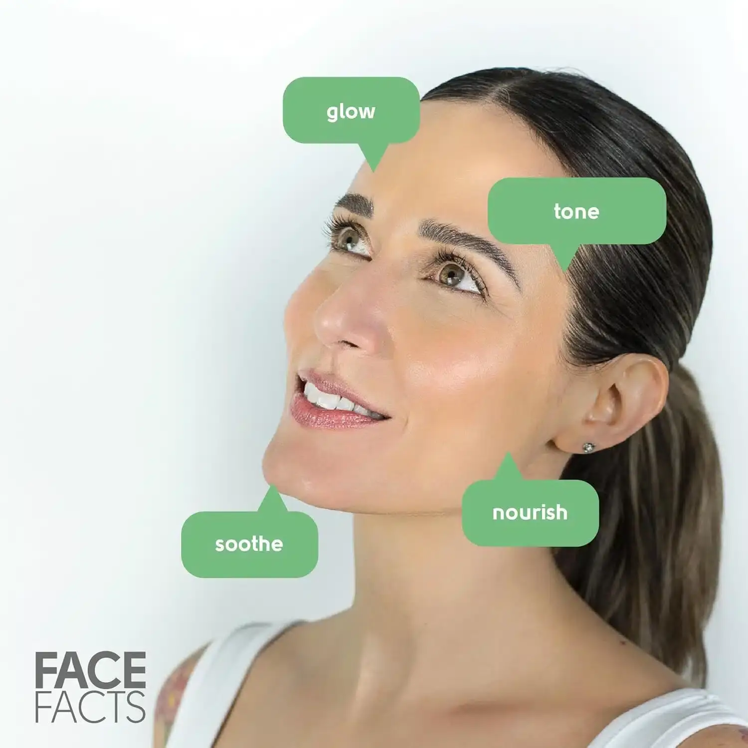 Open Face Facts Green Tea Illuminating Jelly Mask jar, showing green jelly texture with spatula. - thumbnail