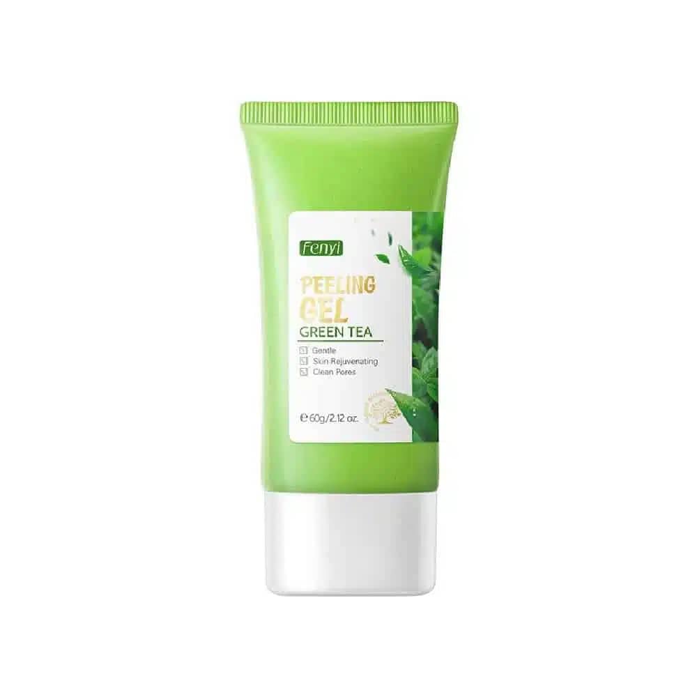 Fenyi Green Tea Peeling Gel 60gm tube, upright, highlighting gentle skin rejuvenating benefits. - thumbnail