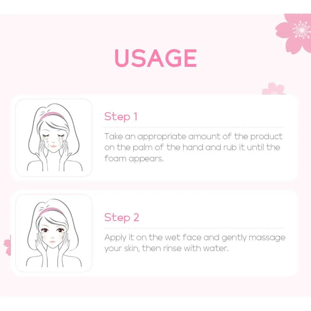 A dollop of creamy white Fenyi Cherry Blossom Cleanser product on fingertips, ready to apply. - thumbnail