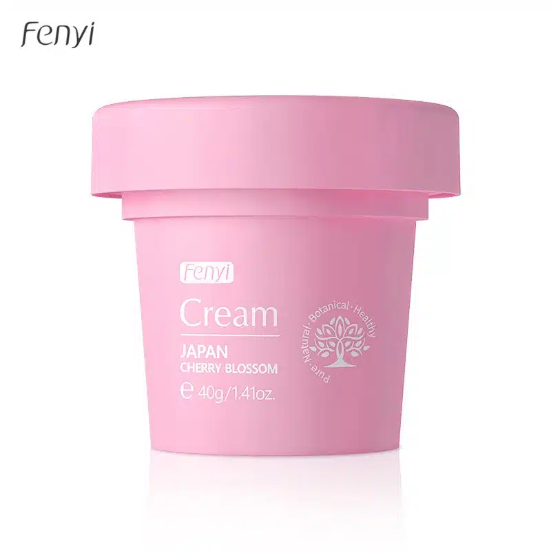 Fenyi Japan Cherry Blossom Cream 40gm in a vibrant pink jar with white cap, front view. - thumbnail