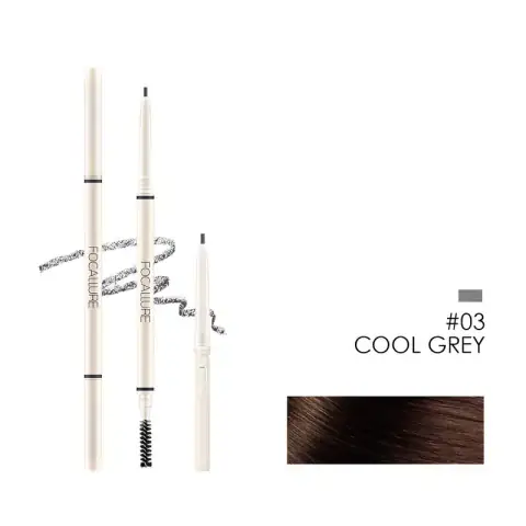 Focallure Artist Sketch Eyebrow Pencil 03 Grey, sleek black design with fine angular grey tip.