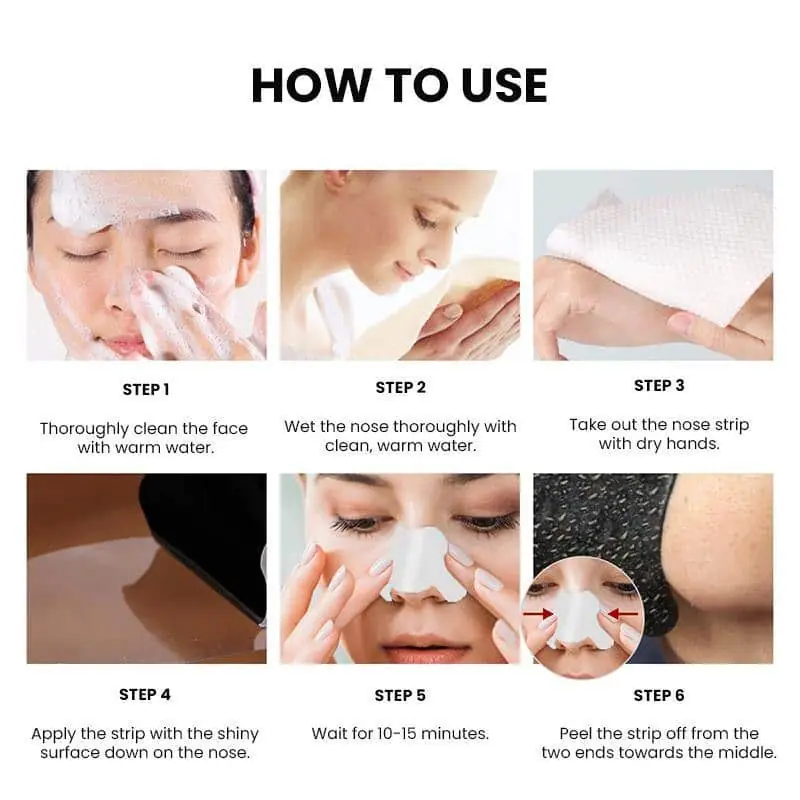 Close-up of a used Focallure nose strip showing removed blackheads and impurities. - thumbnail