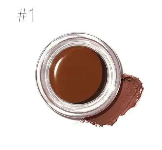 Focallure Brows Gel Cream Fa23 jar with golden lid and its angled applicator brush. - thumbnail