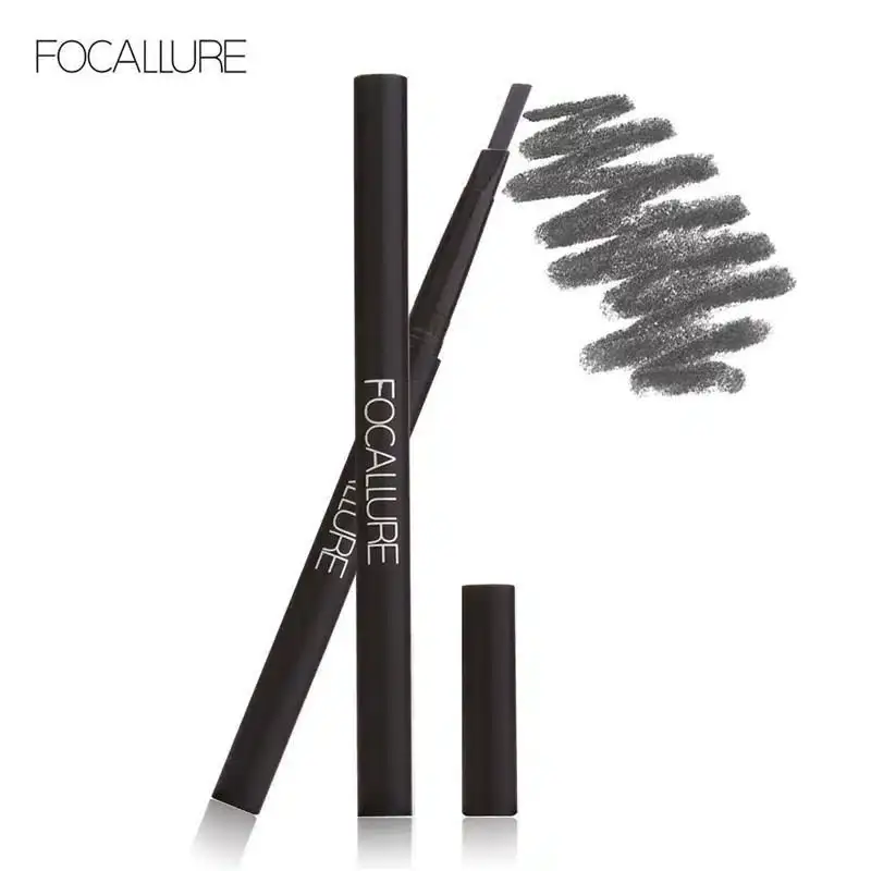 Focallure Auto Brows Pen standing upright, displaying dual ends with a fine pencil and spoolie brush. - thumbnail