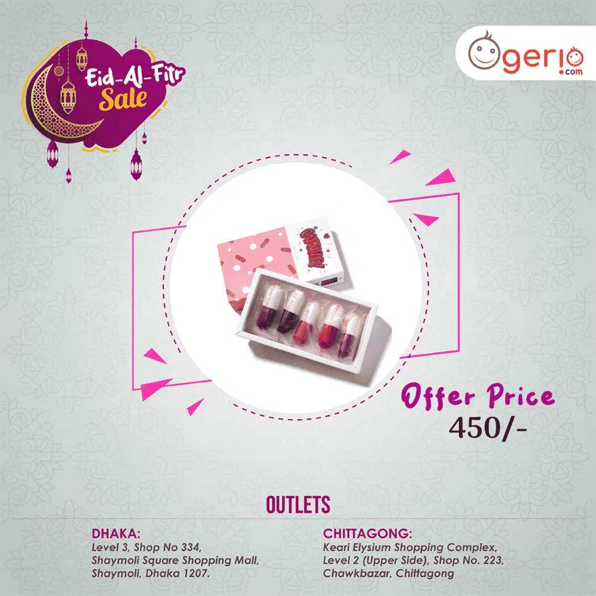 Focallure Capsule Lipstick Set FA87 displaying three mini lipsticks in clear retail packaging. - thumbnail