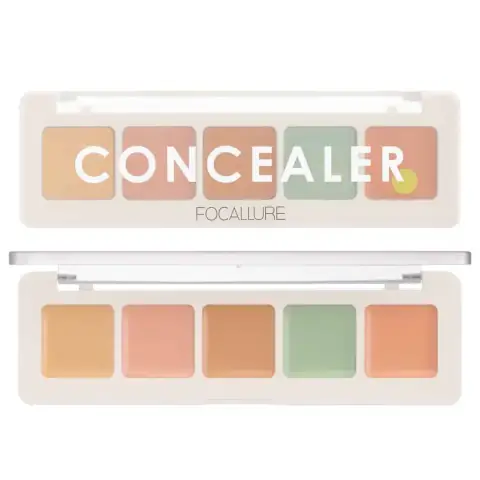 Focallure Concealer Palette FA172 with 5 skin-tone shades in a sleek, compact case.