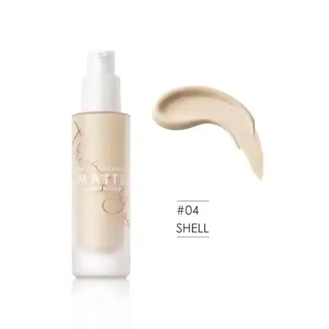 Focallure Covermax Fa130 full coverage foundation, shade 04 SHELL, in a sleek glass bottle.