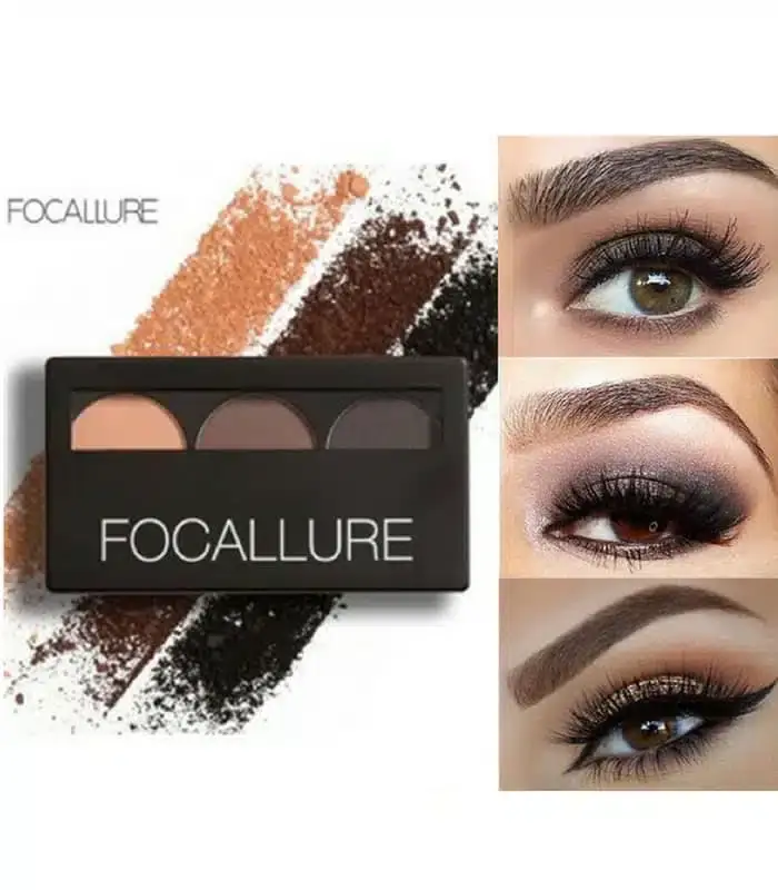 Detailed close-up of Focallure Eyebrow Powder Kit FA 04, showing the two distinct brown shades. - thumbnail