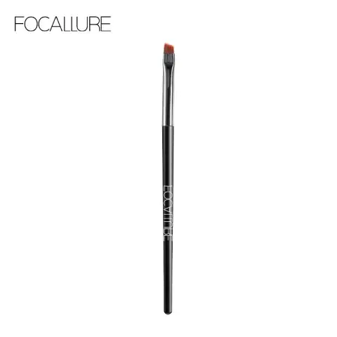 Focallure Eyeliner Brush Fa73 featuring sleek black handle, silver ferrule, and angled bristles.