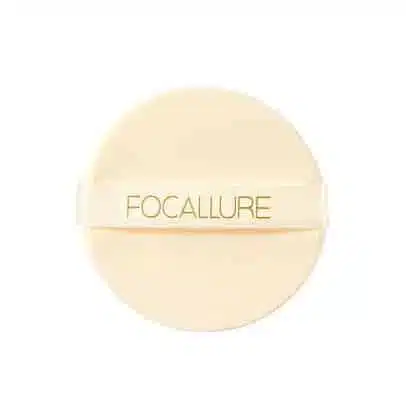 Soft Focallure tear-drop makeup powder puffs by Pink Flash: one peach, one white.
